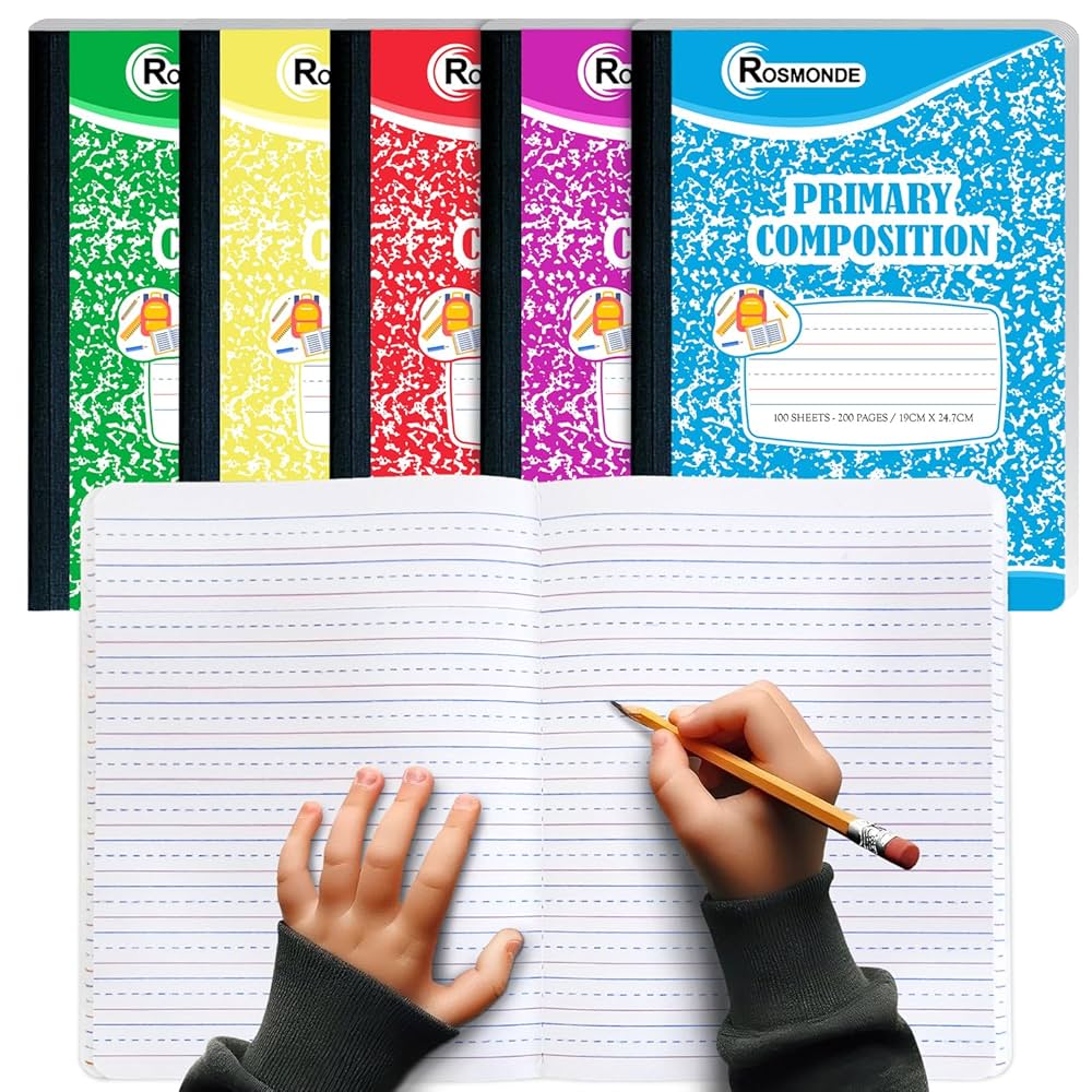 Amazon.com : Rosmonde Composition Notebooks Primary Ruled 5